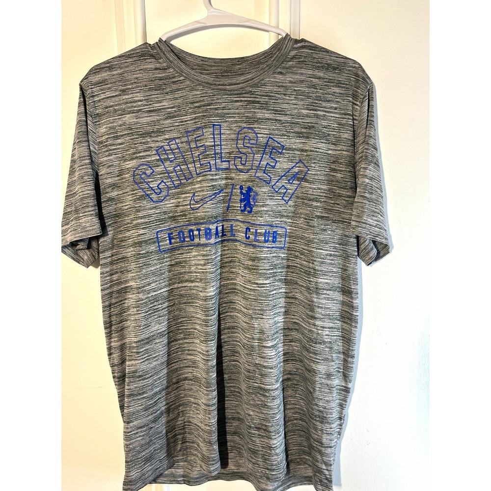 Nike Chelsea FC The Nike Tee Dri-FIT Shirt Mens Large Gray Soccer Football
